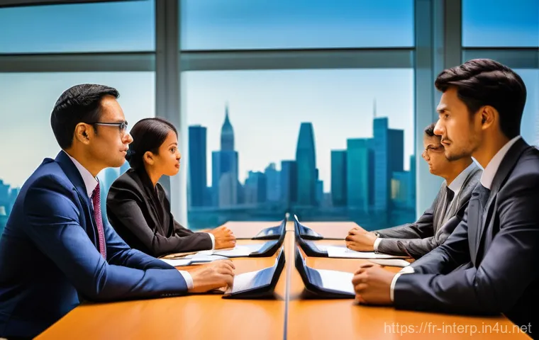 국제통역사로서의 성공적인 커리어 개발 - **Prompt 1: Cultural Bridges through Interpretation**
    A vibrant, diverse group of international ...